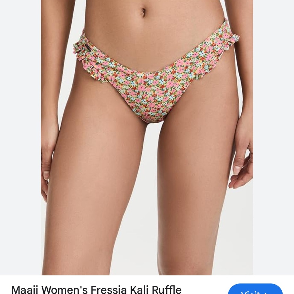 Maaji Yellow Floral Bikini Bottom medium nwt